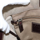 PRADA Shoulder Bag Jacquard Beige Silver Auth 204093-21