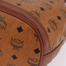MCM Vicetos Logogram Shoulder Bag PVC Leather Brown Gold Auth 204094-13