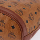 MCM Vicetos Logogram Shoulder Bag PVC Leather Brown Gold Auth 204094-15
