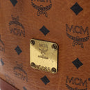 MCM Vicetos Logogram Shoulder Bag PVC Leather Brown Gold Auth 204094-18