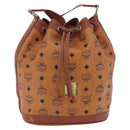 MCM Vicetos Logogram Shoulder Bag PVC Leather Brown Gold Auth 204094-2