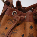 MCM Vicetos Logogram Shoulder Bag PVC Leather Brown Gold Auth 204094-20