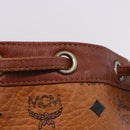 MCM Vicetos Logogram Shoulder Bag PVC Leather Brown Gold Auth 204094-21