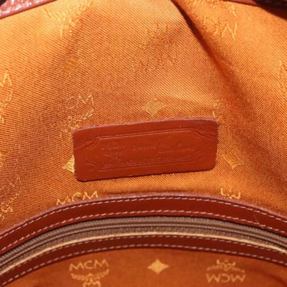 MCM Vicetos Logogram Shoulder Bag PVC Leather Brown Gold Auth 204094