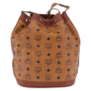 MCM Vicetos Logogram Shoulder Bag PVC Leather Brown Gold Auth 204094-3
