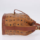 MCM Vicetos Logogram Shoulder Bag PVC Leather Brown Gold Auth 204094-4