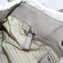 PRADA Gathered Hand Bag Leather 2way Gray Silver Auth 204095V-25