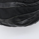 PRADA Crimson Hand Bag Leather Black Silver Auth 204098V-16