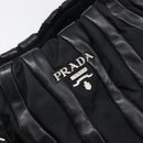 PRADA Crimson Hand Bag Leather Black Silver Auth 204098V-18