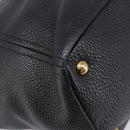 PRADA Vitellolux Hand Bag Leather Black Gold Auth 204100V-15