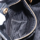 PRADA Vitellolux Hand Bag Leather Black Gold Auth 204100V-24