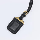 PRADA Vitellolux Hand Bag Leather Black Gold Auth 204100V-11