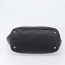 PRADA Vitellolux Hand Bag Leather Black Gold Auth 204100V-5