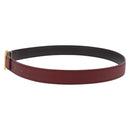 HERMES Constance H Belt Leather 33.1"" Red Gold Auth 204102-3