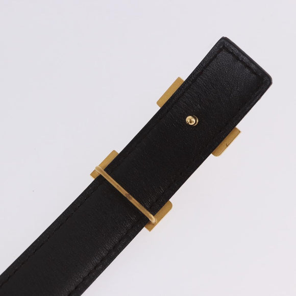 HERMES Constance H Belt Leather 33.1"" Red Gold Auth 204102