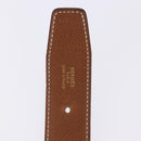 HERMES Constance H Belt Leather 33.9"" Black Gold Auth 204104-10