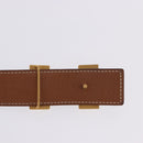 HERMES Constance H Belt Leather 33.9"" Black Gold Auth 204104-7