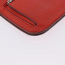 HERMES Dogon Wallet Taurillon Clemence Leather Orange Silver Auth 204105-16