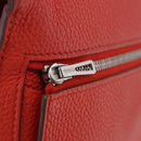 HERMES Dogon Wallet Taurillon Clemence Leather Orange Silver Auth 204105-18