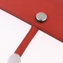 HERMES Dogon Wallet Taurillon Clemence Leather Orange Silver Auth 204105-20
