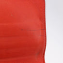 HERMES Dogon Wallet Taurillon Clemence Leather Orange Silver Auth 204105-21