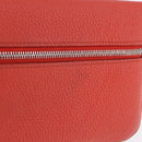 HERMES Dogon Wallet Taurillon Clemence Leather Orange Silver Auth 204105-3
