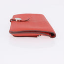 HERMES Dogon Wallet Taurillon Clemence Leather Orange Silver Auth 204105-4
