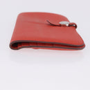 HERMES Dogon Wallet Taurillon Clemence Leather Orange Silver Auth 204105-5