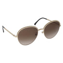 CHANEL Sunglasses metal Gold Tone CC Auth 204107M-1