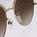 CHANEL Sunglasses metal Gold Tone CC Auth 204107M-17