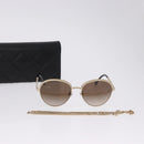 CHANEL Sunglasses metal Gold Tone CC Auth 204107M-12