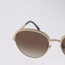 CHANEL Sunglasses metal Gold Tone CC Auth 204107M-3
