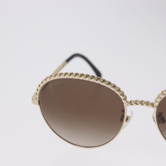 CHANEL Sunglasses metal Gold Tone CC Auth 204107M