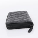 CHANEL Matelasse Long Wallet Leather Black CC Auth 204111V-3