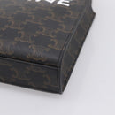 CELINE Triomphe Canvas Mini Vertical Cabas Hand Bag PVC 2way Black Auth 204112M-15