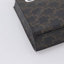 CELINE Triomphe Canvas Mini Vertical Cabas Hand Bag PVC 2way Black Auth 204112M-16