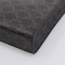 CELINE Triomphe Canvas Mini Vertical Cabas Hand Bag PVC 2way Black Auth 204112M-17