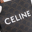 CELINE Triomphe Canvas Mini Vertical Cabas Hand Bag PVC 2way Black Auth 204112M-19