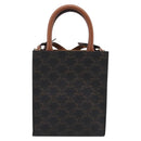 CELINE Triomphe Canvas Mini Vertical Cabas Hand Bag PVC 2way Black Auth 204112M-2