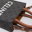 CELINE Triomphe Canvas Mini Vertical Cabas Hand Bag PVC 2way Black Auth 204112M-6