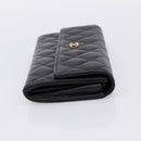 CHANEL Matelasse Long Wallet Caviar Skin Black Gold CC Auth 204114M-5