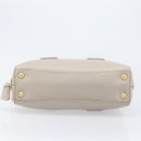 PRADA Hand Bag Saffiano leather Gray Gold Auth 204120V-6