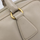 PRADA Hand Bag Saffiano leather Gray Gold Auth 204120V-20