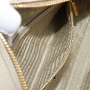 PRADA Hand Bag Saffiano leather Gray Gold Auth 204120V-27