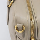 PRADA Hand Bag Saffiano leather Gray Gold Auth 204120V-5