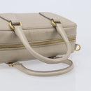 PRADA Hand Bag Saffiano leather Gray Gold Auth 204120V-8