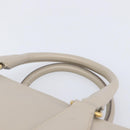 PRADA Hand Bag Saffiano leather Gray Gold Auth 204120V-14