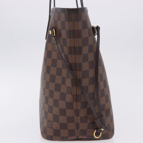 LOUIS VUITTON Damier Ebene Neverfull MM Tote Bag N51105 LV Auth 204128V