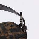 FENDI Zucca Canvas Mamma Baguette Shoulder Bag Brown Black Auth 204131V-19