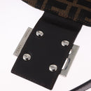 FENDI Zucca Canvas Mamma Baguette Shoulder Bag Brown Black Auth 204131V-10